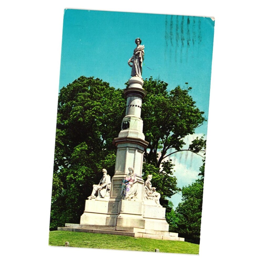 Soldiers National Monument Postcard Gettysburg Battlefield PA 1979 Writing Stamp